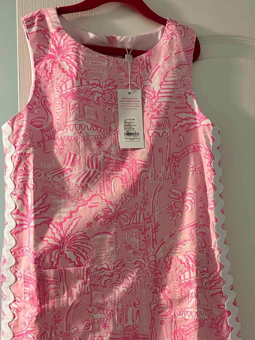 Lilly Pulitzer Little Girls Pink and White Printed Shift Dress